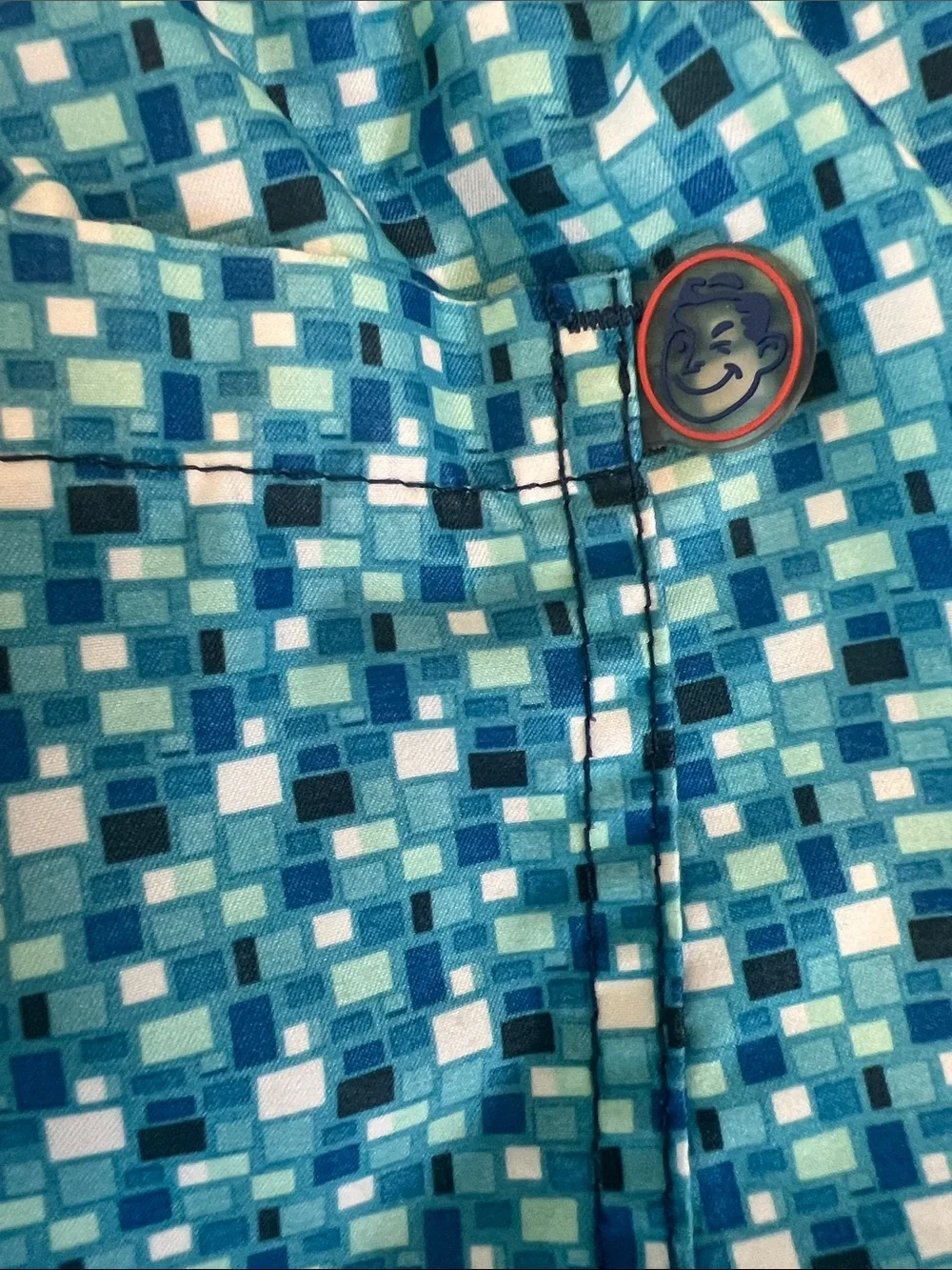 Mr.Swim Teal and Navy Geometric Swim Trunks
